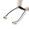 8mm Round Natural Fossil Braided Bead Bracelets BJEW-C067-01B-26-4