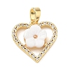 Brass Micro Pave Clear Cubic Zirconia Pendants RE-CBAB606-01G-1