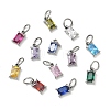 304 Stainless Steel Pave Cubic Zirconia Charms CU-CBABCF3-01P-1