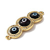 Handmade Lampwork Evil Eye Connector Charms ZIRC-L102-10G-03-4