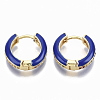Brass Micro Pave Colorful Cubic Zirconia Huggie Hoop Earrings EJEW-S209-02B-2