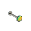 304 Stainless Steel Enamel Flat Round Straight Barbell Piercing Tongue Rings for Women Men WG3BA20-10-1