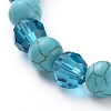 Synthetic Turquoise Beads Stretch Bracelets BJEW-JB05003-3