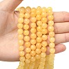 Natural Yellow Jade Bead Strands G-K121-01-8mm-3