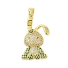 Rack Plating Brass Micro Pave Cubic Zirconia Pendants KK-S380-38D-G-1