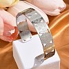 Religion Theme 304 Stainless Steel Cuff Bnagles for Women BJEW-Q011-01P-4