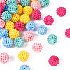50Pcs 5 Colors Rubberized Style Acrylic Beads SACR-TA0001-32-2