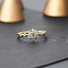 Brass Micro Pave Clear Cubic Zirconia Finger Rings FS-WGF1294-01-3