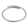 Non-Tarnish Twisted Cable Cuff Bangle BJEW-N013-002-3