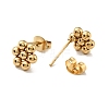 Vacuum Plating 201 Stainless Steel Flower Stud Earrings with 304 Stainless Steel Pins for Women EJEW-C033-01G-2