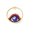 Glass Seed Beaded Evil Eye Pendants PALLOY-MZ00532-01-1