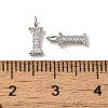 Initial Letter Brass Micro Pave Cubic Zirconia Pendants ZIRC-F008-I-3