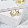 1 Pair Starfish Brass Micro Pave Clear Cubic Zirconia Studs Earrings EJEW-SZ0002-08G-4