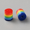 Opaque Resin Stripe Beads LS-RESI-WH0050-07-2
