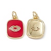 Brass Micro Pave Cubic Zirconia Charms KK-E068-VB436-2-1