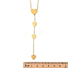 304 Stainless Steel Heart Link Chain Y Necklaces for Women NJEW-A059-05G-3