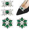 WADORN 4Pcs 2 Styles Flower Brass Rhinestone Shoe Decorations AJEW-WR0002-42A-1