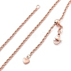 2mm Rack Plating Brass Rope Chain Adjustable Slider Necklaces for Women Men MAK-L044-06RG-4