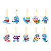 2 Sets 2 Style DIY Diamond Painting Sporting Panda Keychain Kits DIY-TA0003-80-11