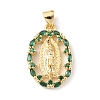Brass Micro Pave Cubic Zirconia Pendants X-KK-P233-05G-01-1