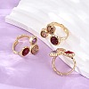 Natural Amethyst/Korean Jade/Agate Germ Cuff Rings RJEW-M076-05G-05-1