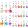 24Pcs 6 Colors Resin Flower Pendant Decorations HJEW-DC0001-32-1
