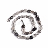 Natural Tourmalinated Quartz/Black Rutilated Quartz Beads Strands G-D0002-D53-2