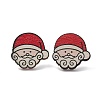 Christmas Printed Wooden Stud Earrings LS-EJEW-D046-05-2