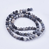 Natural Black Silk Stone/Netstone Beads Strands G-E441-02-4mm-2