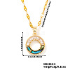 Elegant Fashion Brass Clear Cubic Zirconia Circle Pendant Necklaces for Daily Wear UR9743-2-2