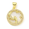 Brass Micro Pave Clear Cubic Zirconia Pendants KK-K354-04G-12-1