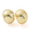 Rack Plating Brass Textured Half Round Stud Earrings EJEW-G315-08G-1