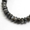 Faceted Natural Labradorite Rondelle Bead Strands G-M065-4mm-01-2