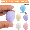 SUNNYCLUE 10Pcs 5 Colors Easter Theme Spray Painted Wood Pendants WOOD-SC0001-64-2