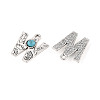 Synthetic Turquoise & Alloy Pendants PALLOY-H146-01AS-W-2