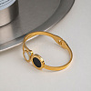 304 Stainless Steel Vintage Yin-yang Hinged Cuff Bangles MW0713-2