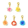 Handmade Polymer Clay Rose Pendant Decoration HJEW-JM02945-2