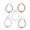 Heart Gemstone Bead Bracelets BJEW-JB13297-2
