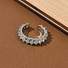 Brass Micro Pave Cubic Zirconia Cuff Open Rings for Women RJEW-C163-07P-2