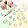 40Pcs 5 Colors UV Plating Transparent Acrylic Beads OACR-FS0002-86-6