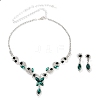 Horse Eye Alloy Rhinestone Necklaces & Stud Earring Sets for Women SJEW-U001-01P-06-3