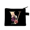 Initial Letter with Flower Cosmetic Bag PW-WG1F7F6-19-1