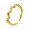 2Pcs 2 Styles Brass Micro Pave Clear Cubic Zirconia Cuff Rings for Women RJEW-S399-01G-6