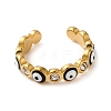 PVD Vacuum Plating 304 Stainless Steel Enamel Evil Eye Open Cuff Rings STAS-D089-23G-2