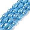 Opaque Solid Color Electroplate Glass Beads Strands LS-EGLA-N013-P8mm-B10-1