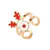 304 Stainless Steel with Enamel Cuff Rings for Women LS-RJEW-Z116-01G-04-2
