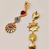 Alloy Enamel Evil Eye Dangle Stud Earrings FS-WGB3014-01-3