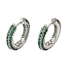 Brass Micro Pave Cubic Zirconia Hoop Earrings KK-CBA8324-24P-6