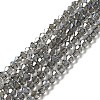 Transparent Electroplate Glass Beads Strands EGLA-S056-4mm-15-1