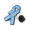 Awareness Ribbon with Butterfly Enamel Pins LS-JEWB-C048-03A-EB-3
